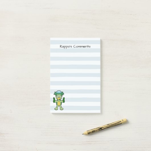 Kappa's Commentaar - Leuke Yokai-Monster Post-it® Notes (Op bureau)