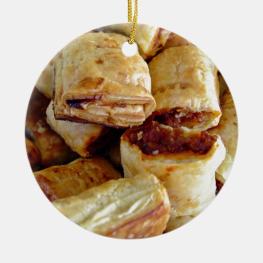 Kappen van rollen voor worst keramisch ornament (Voorkant)