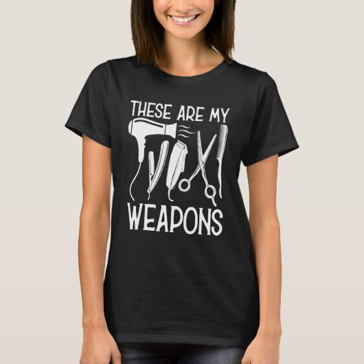 Kapper Barbaar Wapens Dit Zijn Mijn Wapens T-shirt (Voorkant)