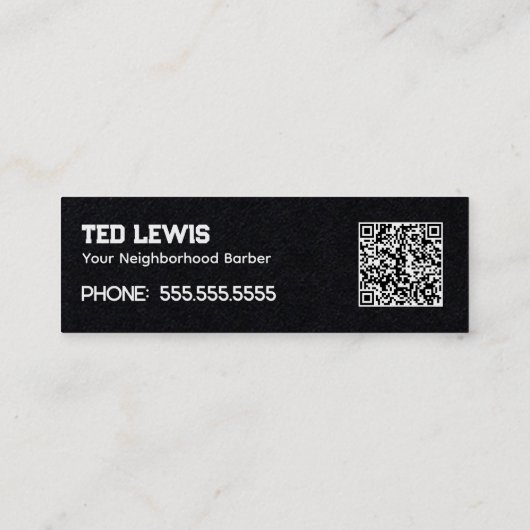 Kapper Barber QR Mini Visitekaartje (Achterkant)