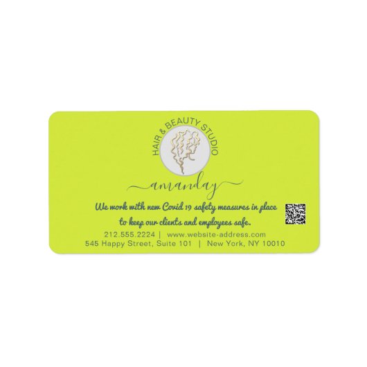 Kapper Beauty Studio Lash Gold Logo QR RSVP L Etiket (Voorkant)