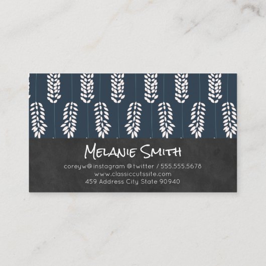 Kapper | Bloempatroon Botanisch patroon Visitekaartje (Achterkant)