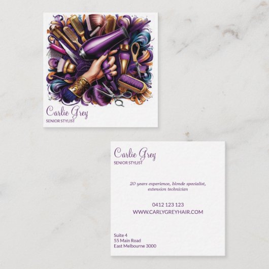 Kapper Bold Graffiti Stijl Salon Business Contactkaartje (Voorkant / Achterkant)