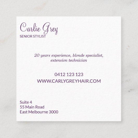 Kapper Bold Graffiti Stijl Salon Business Contactkaartje (Achterkant)