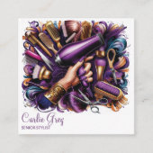 Kapper Bold Graffiti Stijl Salon Business Contactkaartje (Voorkant)