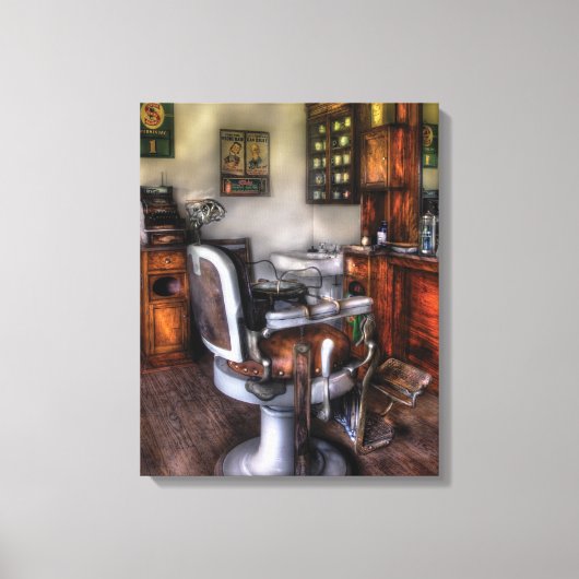 Kapper - De kappersstoel Canvas Afdruk (Voorkant)