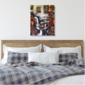 Kapper - De kappersstoel Canvas Afdruk (Insitu (Slaapkamer))