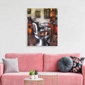 Kapper - De kappersstoel Canvas Afdruk (Insitu (Woonkamer))