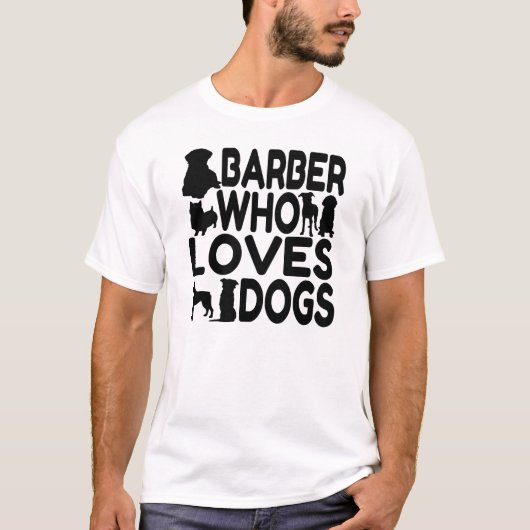 Kapper die van honden houdt t-shirt (Voorkant)