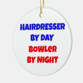 Kapper door Dag Bowler door Nacht Keramisch Ornament (Links)