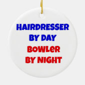 Kapper door Dag Bowler door Nacht Keramisch Ornament (Achterkant)