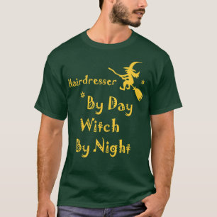 Kapper door dag heks door nacht grappige halloween t-shirt