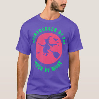 Kapper door dag heks door nacht grappige heks par t-shirt