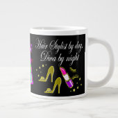 KAPPER EN KAPSTER STYLIST GEPERSONALISEERD GROTE KOFFIEKOP (Rechts)