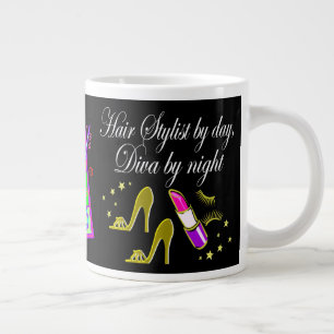 KAPPER EN KAPSTER STYLIST GEPERSONALISEERD GROTE KOFFIEKOP