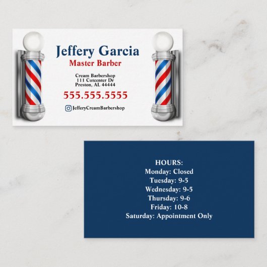 Kapper en paal Visitekaartje (Voorkant / Achterkant)