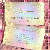 kapper FAUX gouden folie schaar Visitekaartje