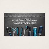 Kapper Gereedschap | Gestikte Leer Visitekaartje (Achterkant)