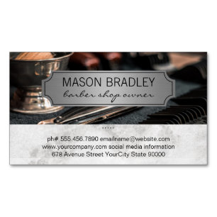 Kapper Gereedschap   Marmer Magnetisch Visitekaartje