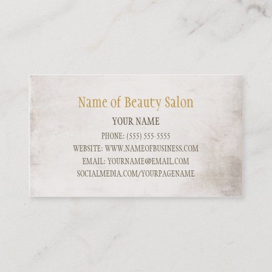 Kapper  Gouden Vrouw van Mode Visitekaartje (Achterkant)