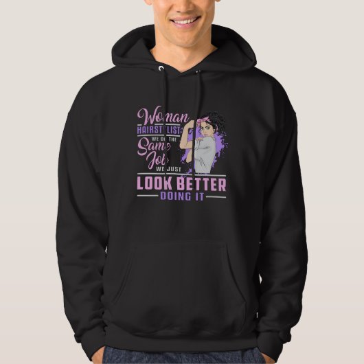 Kapper Haar Stylist Barber Vrouw Job Gift Hoodie (Voorkant)