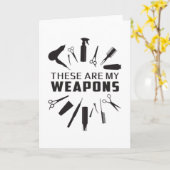 Kapper Haar Stylist Kapper Wapens Grappig Gift Kaart (Gele Bloem)