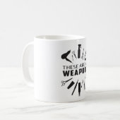 Kapper Haar Stylist Kapper Wapens Grappig Gift Koffiemok (Voorkant links)