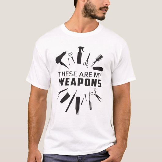 Kapper Haar Stylist Kapper Wapens Grappig Gift T-shirt (Voorkant)