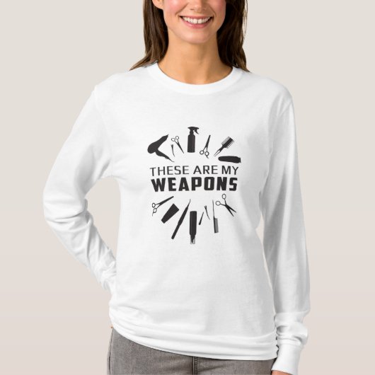 Kapper Haar Stylist Kapper Wapens Grappig Gift T-shirt (Voorkant)