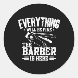 Kapper Haarstylist Barbering Barber Ronde Sticker