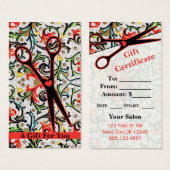kapper haarstylist kado card certificaat visitekaartje (Voorkant /achterkant)