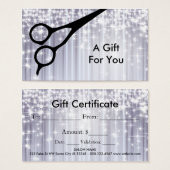 kapper haarstylist kado card certificaat visitekaartje (Voorkant /achterkant)