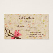 kapper haarstylist kado card certificaat visitekaartje (Achterkant)