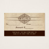 kapper haarstylist kado card certificaat visitekaartjes (Achterkant)