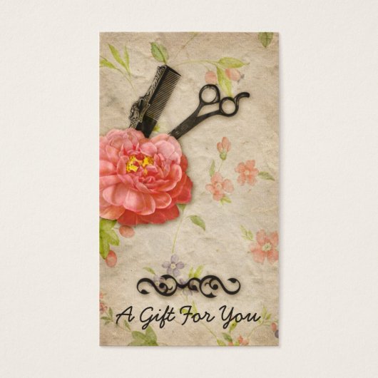 kapper haarstylist kado card certificaat visitekaartjes (Voorkant)