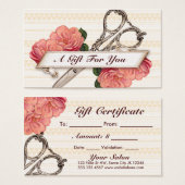 kapper haarstylist kado card certificaat visitekaartjes (Voorkant /achterkant)