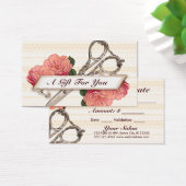 kapper haarstylist kado card certificaat visitekaartjes (Bureau)