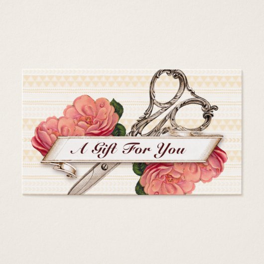 kapper haarstylist kado card certificaat visitekaartjes (Voorkant)