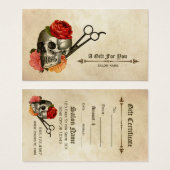 kapper haarstylist kado card certificaat visitekaartjes (Voorkant /achterkant)