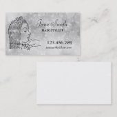 Kapper Haarstylist stijlvol zilver Visitekaartje (Voorkant / Achterkant)