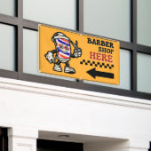 Kapper Hier Pijl Linksaf Hek Advertentie Spandoek (Buitenkant Gebouw)