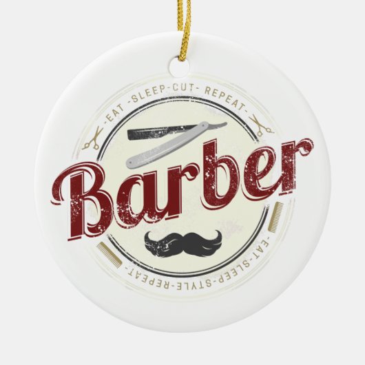 Kapper Hustler Kapper Retro Haarstylist Keramisch Ornament (Voorkant)