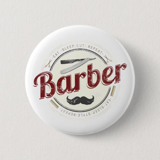 Kapper Hustler Kapper Retro Haarstylist Ronde Button 5,7 Cm (Voorkant)