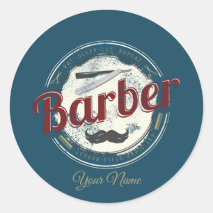 Kapper Hustler Kapper Retro Haarstylist Ronde Sticker