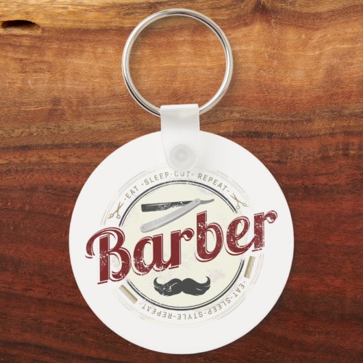 Kapper Hustler Kapper Retro Haarstylist Sleutelhanger (Voorkant)