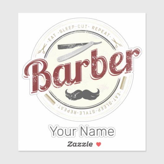 Kapper Hustler Kapper Retro Haarstylist Sticker (Vel)