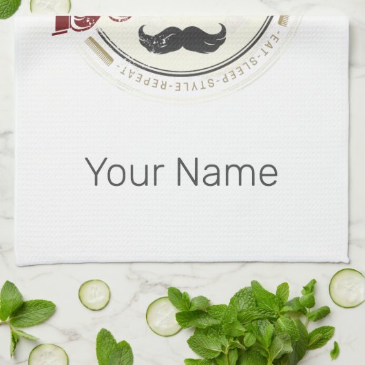 Kapper Hustler Kapper Retro Haarstylist Theedoek (Gevouwen)