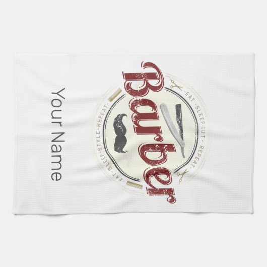 Kapper Hustler Kapper Retro Haarstylist Theedoek (Horizontaal)