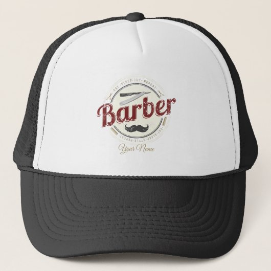 Kapper Hustler Kapper Retro Haarstylist Trucker Pet (Voorkant)