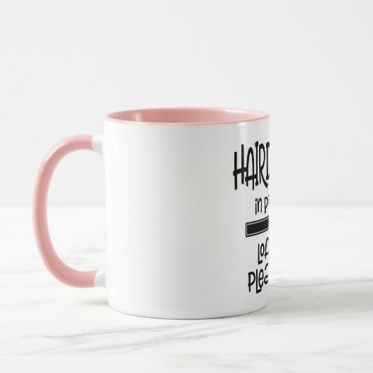 Kapper in uitvoering Grappige haarstylist Mok (Links)